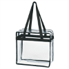 Clear Tote Bag With Zipper-Black