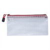 Clear Zippered Pencil Pouch Red