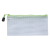 Clear Zippered Pencil Pouch Lime Green
