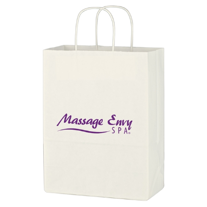 Kraft Paper White Shopping Bag - 10" x 13" Kraft Paper White Shopping Bag - 10" x 13"