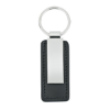 Leatherette Key Tag Black/Silver