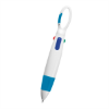 Quatro Carabiner Pen White/Blue Trim