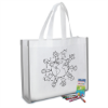 Reflective Coloring Tote Bag With Crayons-w/White Handles