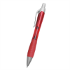 Rio Ballpoint Pen With Contoured Rubber Grip Translucent Red