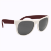 Rubberized Sunglasses Maroon w/ White