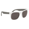 Rubberized Sunglasses Gray w/ White