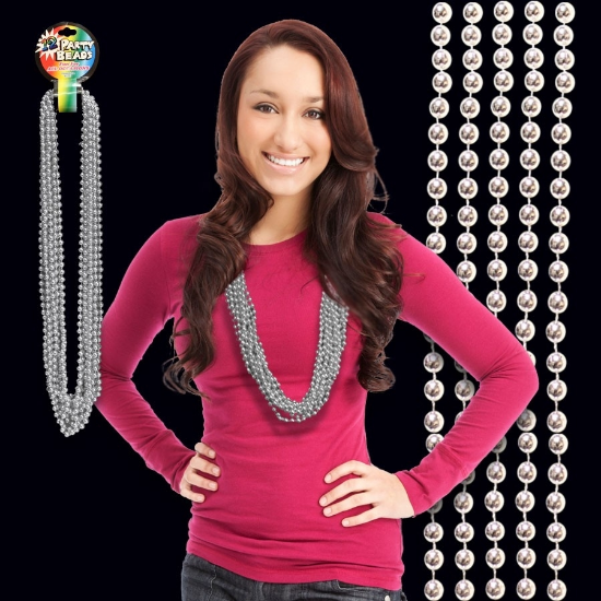 Silver Mardi Gras Beads