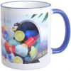 Mug 11oz with Colored Accents Blue