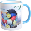 Mug 11oz with Colored Accents Light Blue
