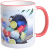Mug 11oz with Colored Accents Red