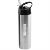 24 oz Water Bottle with Flip Top Sport Lid-Silver