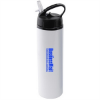 24 oz Water Bottle with Flip Top Sport Lid-White