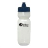 24 oz LDPE Plastic Bottle-Clear w/ Black Lid