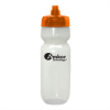 24 oz LDPE Plastic Bottle-Clear w/ Translucent Orange  Lid