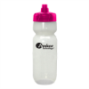 24 oz LDPE Plastic Bottle-Clear w/ Translucent Red Lid