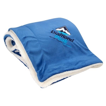 Show details for Oversized Micro Soft Touch Sherpa Blanket Promotional-EMB113-E