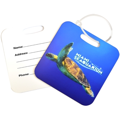Show details for Square Metal Luggage Tag - Full Color Promotional-TVT1100-E