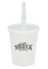16 oz. Plastic Stadium Cups with Lid and Straw White