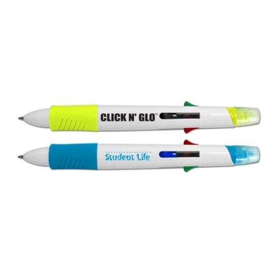 5-In-1 Push Action Pen  Combo Highlighter