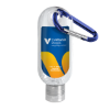 1.9 oz. Clear Sanitizer in Clear Bottle with Carabiner Blue