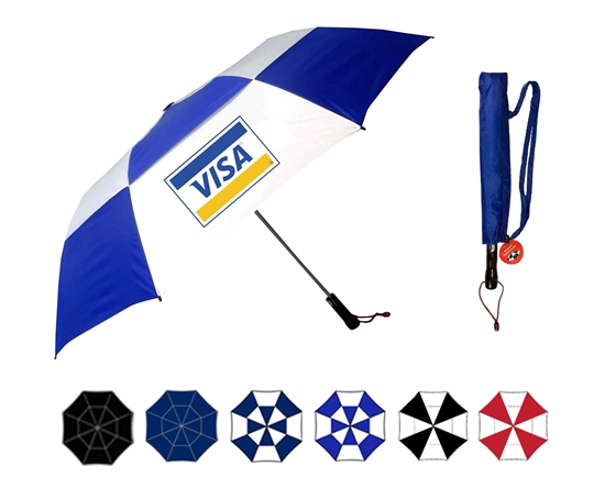 2-Section Auto Open Folding Golf Umbrella