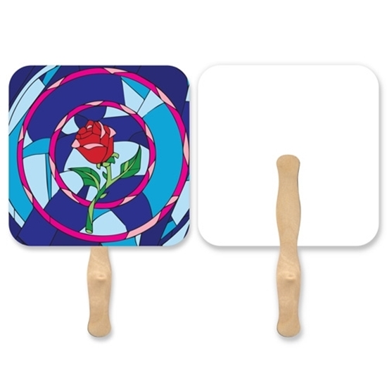 Full Color Rd Square Hand Fan 1 Sided 