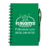 Green Plastic Spiral Bound Jotter with Pen