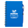 Blue Plastic Spiral Bound Jotter with Pen