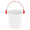 32 oz Party Pail with Handle White w/ Red