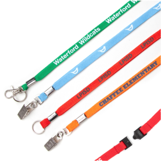 3/8" Youth Promotional Flat Polyester Lanyards	