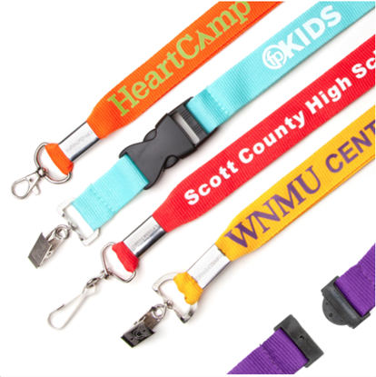 1" Youth Flat Polyester Lanyards w/ Breakaway 1" Youth Flat Polyester Lanyards w/ Breakaway