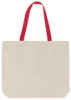 Shoulder Tote- Natural w/Red