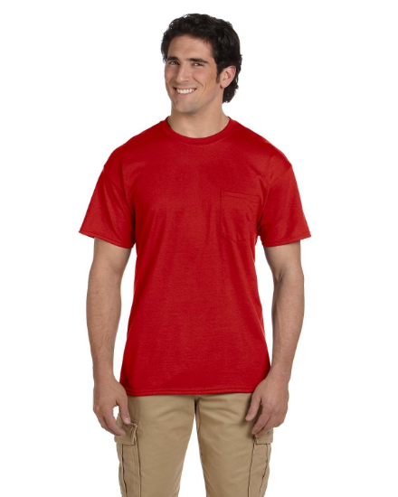Gildan DryBlend 50 Cotton/50 Poly Pocket T-Shirt Red