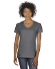 Gildan Ladies Heavy Cotton 100% Cotton V-Neck T-Shirt Charcoal