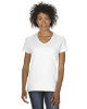 Gildan Ladies Heavy Cotton 100% Cotton V-Neck T-Shirt White
