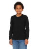 Bella + Canvas Youth Jersey Long-Sleeve T-Shirts Black Heather