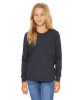 Bella + Canvas Youth Jersey Long-Sleeve T-Shirts Heather Navy