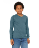 Bella + Canvas Youth Jersey Long-Sleeve T-Shirts Heather Deep Teal