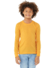 Bella + Canvas Youth Jersey Long-Sleeve T-Shirts Heather Yellow Gold