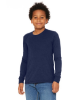 Bella + Canvas Youth Jersey Long-Sleeve T-Shirts Navy Triblend