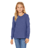 Bella + Canvas Youth Jersey Long-Sleeve T-Shirts True Royal Triblend