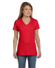Hanes Ladies' Perfect-T V-Neck T-Shirt Athletic Red
