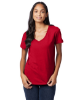 Hanes Ladies' Perfect-T V-Neck T-Shirt Deep Red