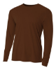 A4 Men's Cooling Performance Long Sleeve T-Shirts Brown