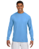 A4 Men's Cooling Performance Long Sleeve T-Shirts Light Blue