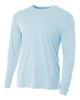 A4 Men's Cooling Performance Long Sleeve T-Shirts Pastel Blue