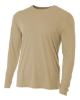 A4 Men's Cooling Performance Long Sleeve T-Shirts Sand