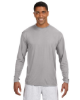 A4 Men's Cooling Performance Long Sleeve T-Shirts Silver