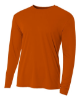 A4 Youth Long Sleeve Cooling Performance Crew Shirts Burnt Orange