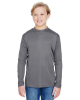 A4 Youth Long Sleeve Cooling Performance Crew Shirts Graphite